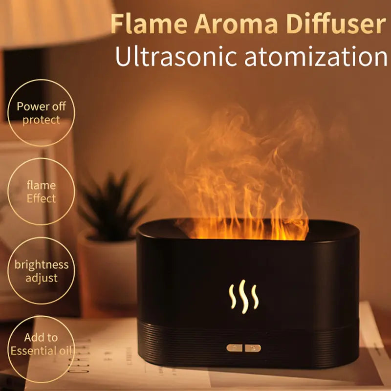 Aroma Diffuser LED Ultrasonic Flame Humidifier